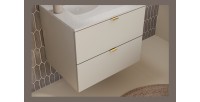 Meuble sous vasque BELLA 60 cm – Coloris marron congo – Design suspendu finition mate 