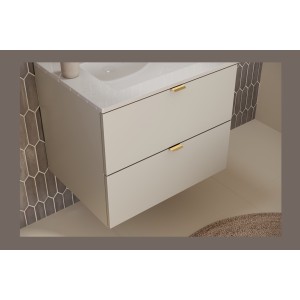 Meuble sous vasque BELLA 60 cm – Coloris marron congo – Design suspendu finition mate 