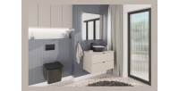 Plan vasque BELLA 80 cm – Coloris marron congo – Finition mate pour meuble suspendu 