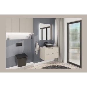 Plan vasque BELLA 80 cm – Coloris marron congo – Finition mate pour meuble suspendu 