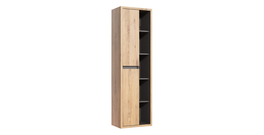 Colonne salle de bain MATT 170 cm – Chêne clair et gris anthracite – Design suspendu moderne 