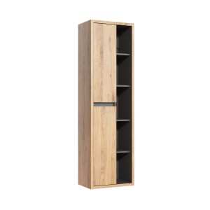 Colonne salle de bain MATT 170 cm – Chêne clair et gris anthracite – Design suspendu moderne 
