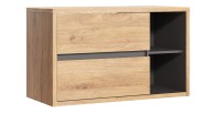Meuble sous vasque MATT 100 cm – Chêne clair et gris anthracite – Design suspendu moderne 