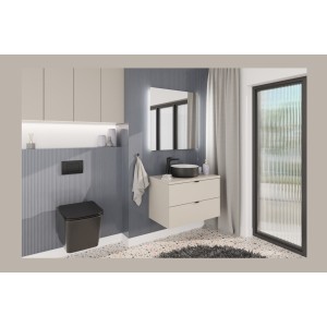 Meuble de rangement BELLA 80 cm de haut – Coloris marron congo – Élément mural suspendu