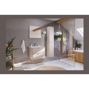 Meuble de rangement BELLA 80 cm de haut – Coloris marron congo – Élément mural suspendu