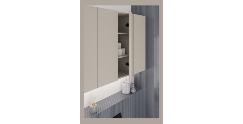 Meuble de rangement BELLA 80 cm de haut – Coloris marron congo – Élément mural suspendu
