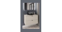 Meuble sous vasque BELLA 80 cm – Coloris marron congo – Finition mate et design suspendu