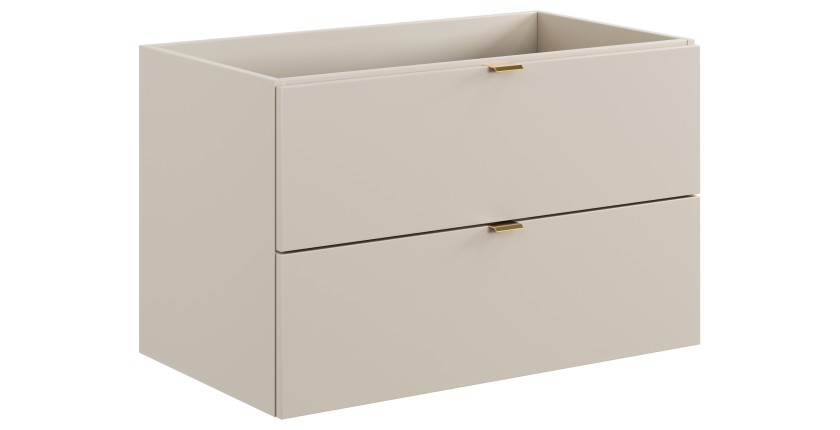 Meuble sous vasque BELLA 80 cm – Coloris marron congo – Finition mate et design suspendu