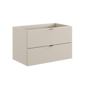 Meuble sous vasque BELLA 80 cm – Coloris marron congo – Finition mate et design suspendu