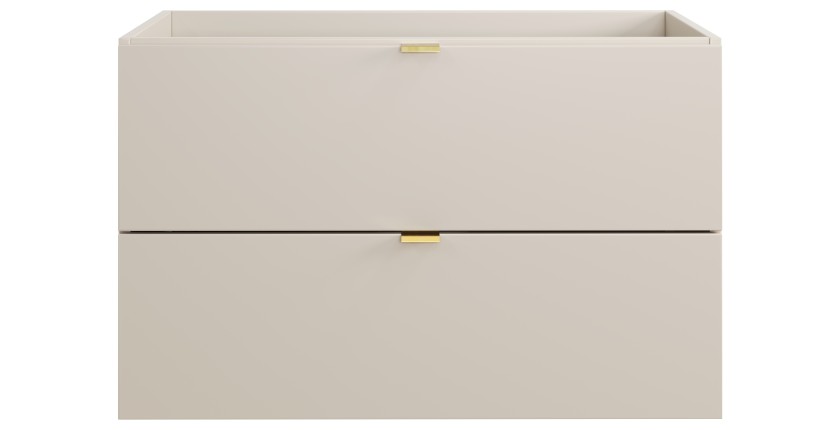Meuble sous vasque BELLA 80 cm – Coloris marron congo – Finition mate et design suspendu