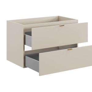 Meuble sous vasque BELLA 80 cm – Coloris marron congo – Finition mate et design suspendu