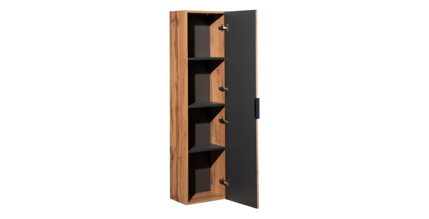 Colonne salle de bain DIAMEN 140 cm – Coloris chêne wotan – Meuble suspendu compact 