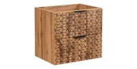 Meuble sous vasque DIAMEN 80 cm – Coloris chêne wotan – Style design 
