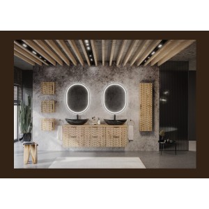Meuble de rangement DIAMEN 31 cm – Coloris chêne wotan – Style design 