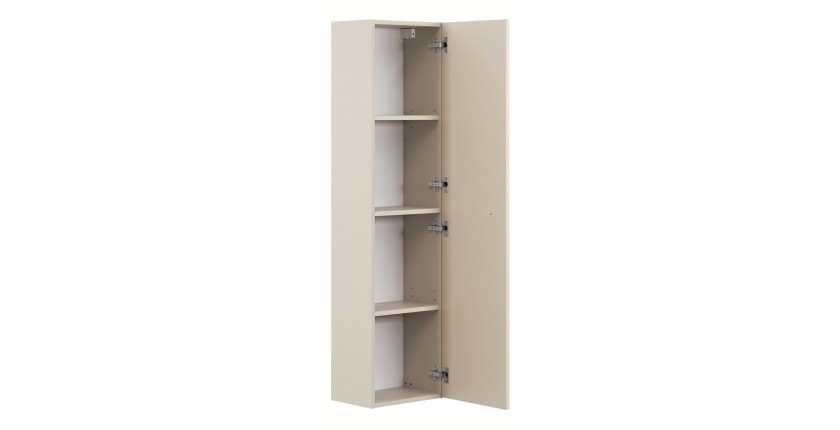 Colonne TORNADO 140 cm – Finition sable – 1 porte, 4 étagères, style contemporain 