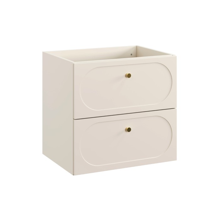 Meuble sous vasque TORNADO 60 cm – 2 tiroirs – Finition sable – Style contemporain 