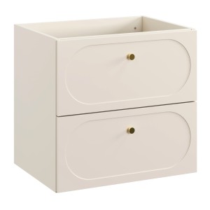 Meuble sous vasque TORNADO 60 cm – 2 tiroirs – Finition sable – Style contemporain 
