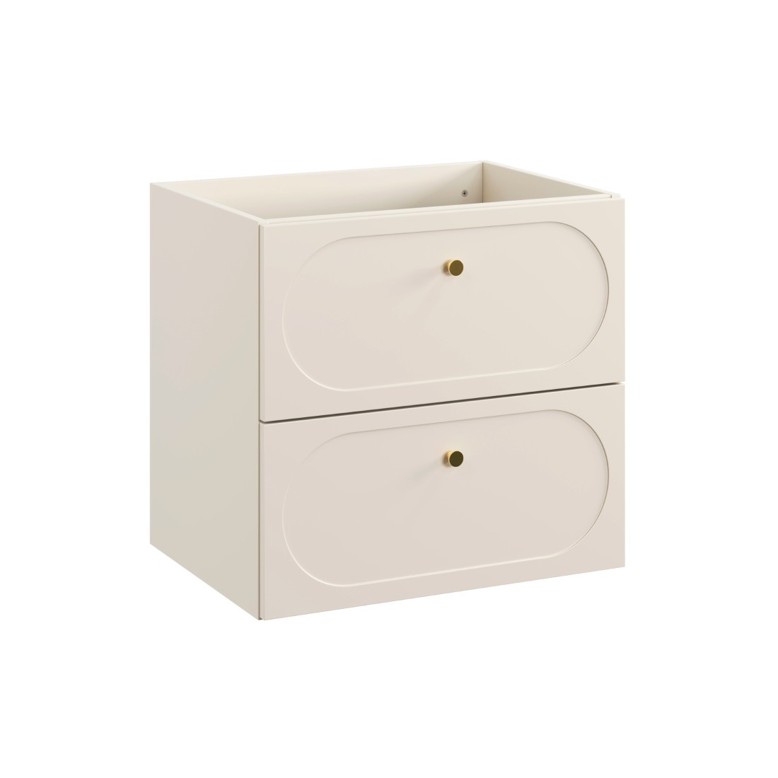 Meuble sous vasque TORNADO 60 cm – 2 tiroirs – Finition sable – Style contemporain 