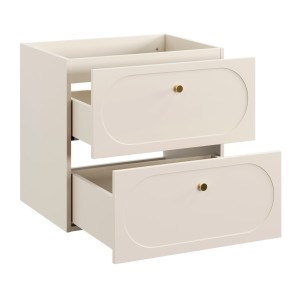 Meuble sous vasque TORNADO 60 cm – 2 tiroirs – Finition sable – Style contemporain 