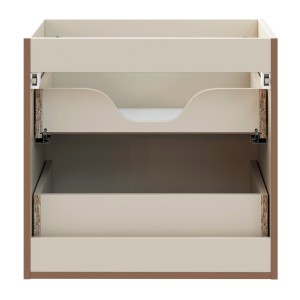 Meuble sous vasque TORNADO 60 cm – 2 tiroirs – Finition sable – Style contemporain 