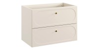 Meuble sous vasque TORNADO 80 cm – 2 tiroirs – Finition sable – Style contemporain 