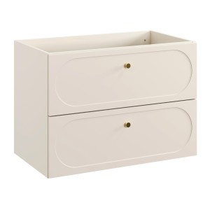 Meuble sous vasque TORNADO 80 cm – 2 tiroirs – Finition sable – Style contemporain 