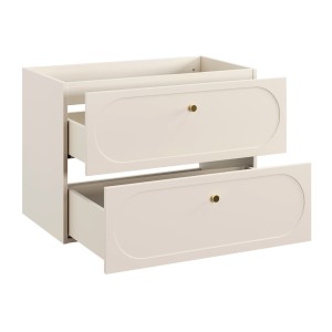 Meuble sous vasque TORNADO 80 cm – 2 tiroirs – Finition sable – Style contemporain 