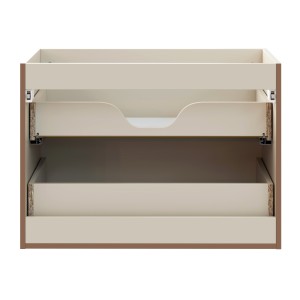 Meuble sous vasque TORNADO 80 cm – 2 tiroirs – Finition sable – Style contemporain 