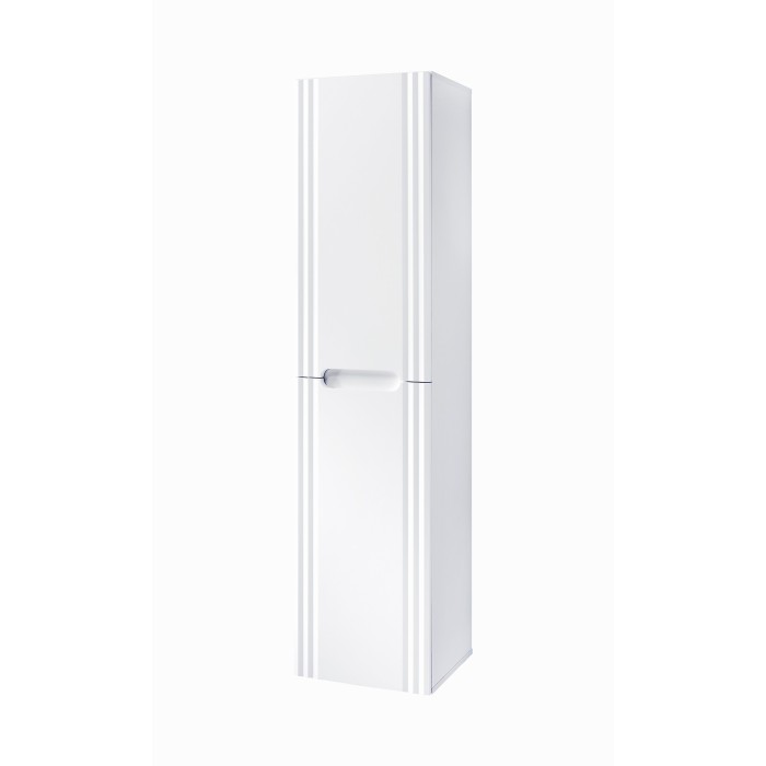 Colonne FIDJI 166 cm – Finition blanc alpin brillant – 2 portes – Fixation mixte 