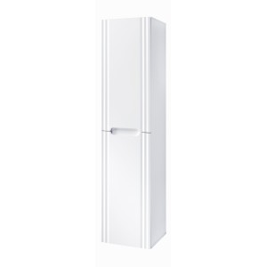 Colonne FIDJI 166 cm – Finition blanc alpin brillant – 2 portes – Fixation mixte 