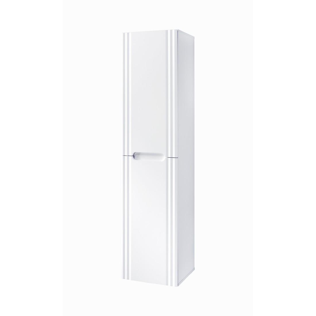 Colonne FIDJI 166 cm – Finition blanc alpin brillant – 2 portes – Fixation mixte 