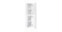 Colonne FIDJI 166 cm – Finition blanc alpin brillant – 2 portes – Fixation mixte 