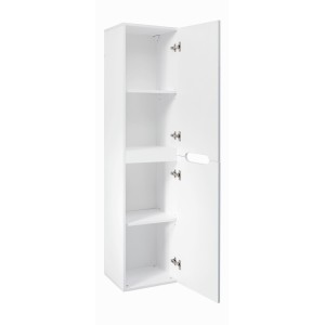 Colonne FIDJI 166 cm – Finition blanc alpin brillant – 2 portes – Fixation mixte 