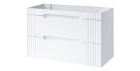 Meuble sous vasque FIDJI 100 cm – Blanc alpin brillant – 2 tiroirs – Fixation mixte 