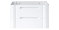 Meuble sous vasque FIDJI 100 cm – Blanc alpin brillant – 2 tiroirs – Fixation mixte 