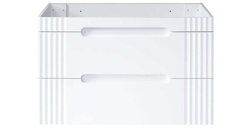 Meuble sous vasque FIDJI 100 cm – Blanc alpin brillant – 2 tiroirs – Fixation mixte 