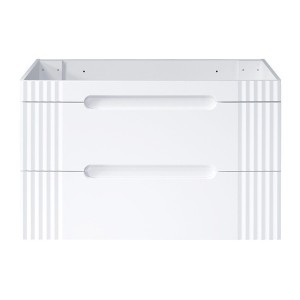 Meuble sous vasque FIDJI 100 cm – Blanc alpin brillant – 2 tiroirs – Fixation mixte 