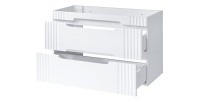 Meuble sous vasque FIDJI 100 cm – Blanc alpin brillant – 2 tiroirs – Fixation mixte 