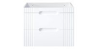Meuble sous vasque FIDJI 80 cm – Blanc alpin brillant – 2 tiroirs – Fixation murale ou au sol 