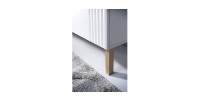 Meuble sous vasque FIDJI 80 cm – Blanc alpin brillant – 2 tiroirs – Fixation murale ou au sol 