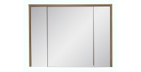 Meuble de rangement GABI 100 cm – 3 portes miroir – Finition ardoise et bois – À suspendre 