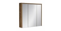 Meuble de rangement GABI 80 cm – 3 portes miroir – Finition ardoise et bois – À suspendre 