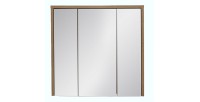 Meuble de rangement GABI 80 cm – 3 portes miroir – Finition ardoise et bois – À suspendre 