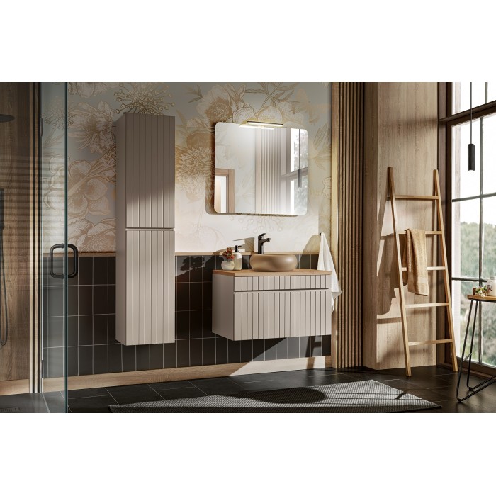 Meuble sous vasque ICON 100 cm – 1 tiroir – Finition marron congo – Style moderne suspendu 