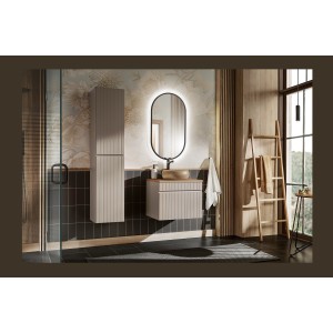 Meuble sous vasque ICON 60 cm – 1 tiroir – Finition marron congo – Style moderne suspendu 