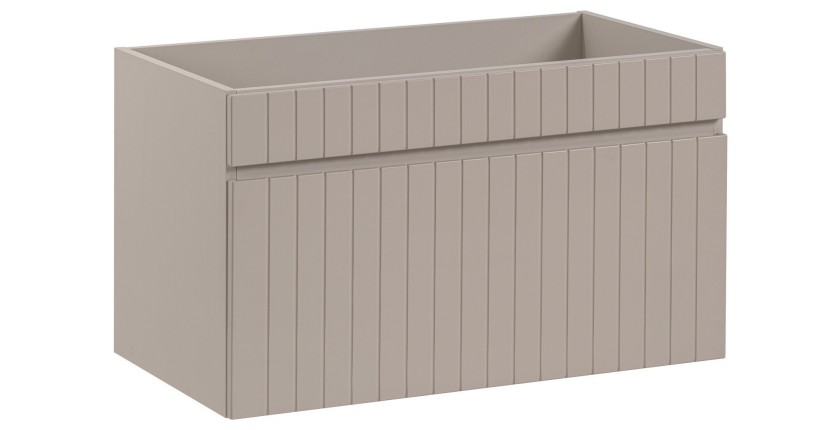 Meuble sous vasque ICON 80 cm – 1 tiroir – Finition marron congo – Meuble suspendu moderne 