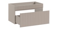 Meuble sous vasque ICON 80 cm – 1 tiroir – Finition marron congo – Meuble suspendu moderne 