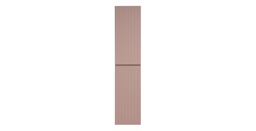 Colonne de salle de bain ICON 160 cm – 2 portes – Finition rose poudré – Meuble suspendu moderne 