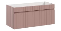 Meuble sous vasque ICON 100 cm – 1 tiroir – Finition rose poudré – Design suspendu moderne 