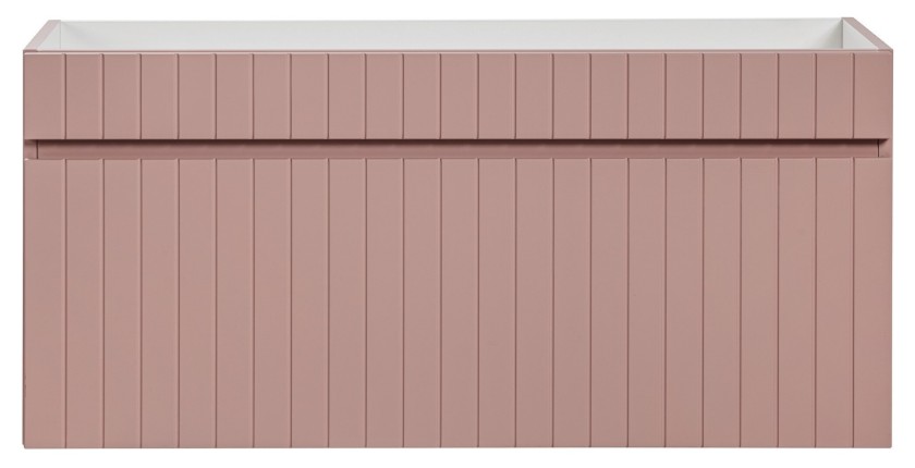 Meuble sous vasque ICON 100 cm – 1 tiroir – Finition rose poudré – Design suspendu moderne 